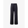 Twp Womens Midnight Sulli Straight-leg Stretch-wool Trousers In Blue
