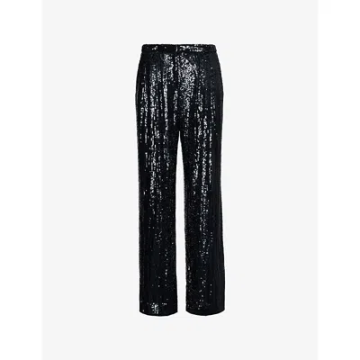 Twp Omens  Sulli Straight Sequin-woven Trousers In Multi