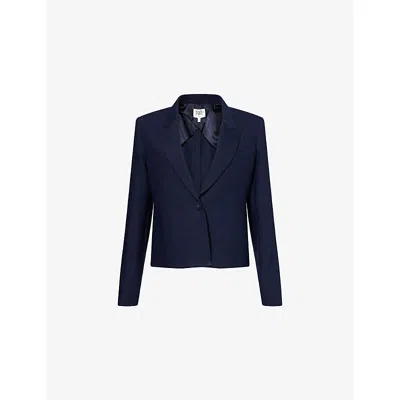 Twp Womens Night Sky Sawyer Single-breasted Linen Blazer Xs In Blue