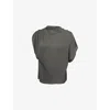 Twp Womens Urban Chic Wish You Would Ruched Stretch-silk Top Xs In Gray
