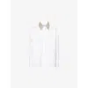 Twp Soon To Be Ex Crystal Collar Crop Button-up Shirt In White
