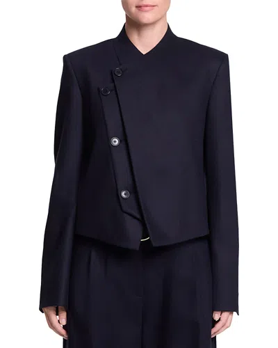 Twp Wool & Cashmere Blend Asymmetrical Blazer In Blue