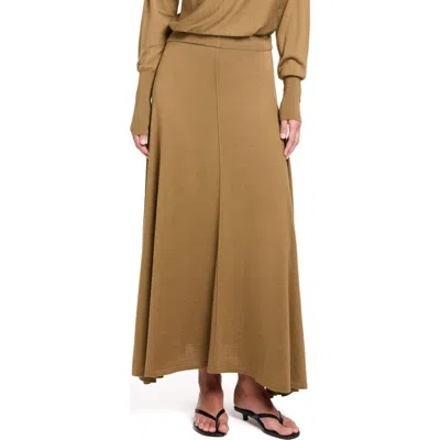 Twp Wool & Silk Handkerchief Hem Knit Maxi Skirt In Ermine