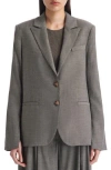 Twp Boyfriend Zipper Twill Wool Blazer In Brown