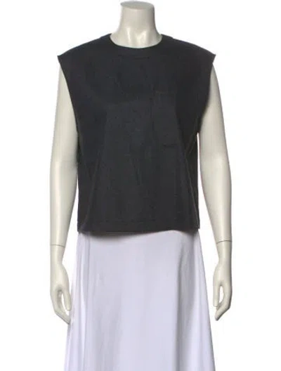 Pre-owned Twp Wool Crew Neck Crop Top W/ Tags In Gray