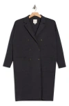 Twp Wool Knit Overcoat In Black