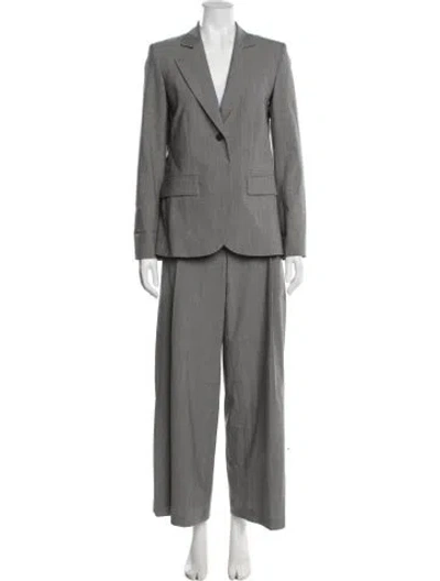 Pre-owned Twp Wool Pleated Accents Pantsuit In Gray