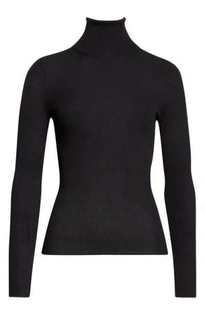 Twp Knit Turtleneck Merino Wool Top In Black