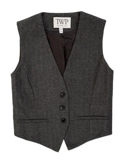 Pre-owned Twp Wool Tweed Pattern Vest In Multicolor