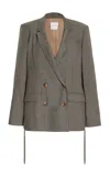 Twp Wool-twill Smoking Jacket In Taupe