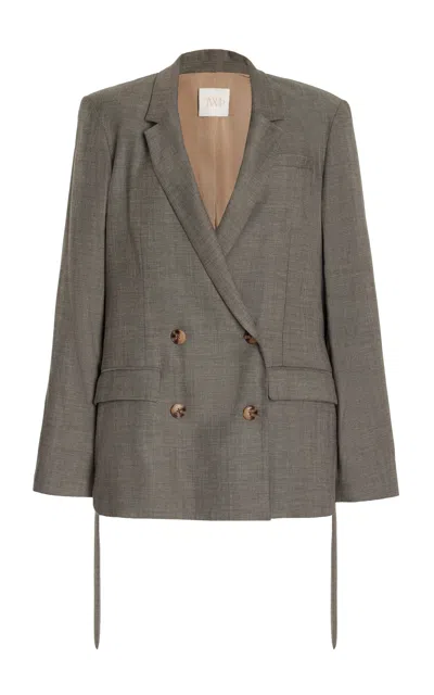 Twp Wool-twill Smoking Jacket In Taupe