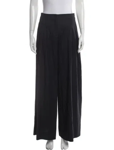 Pre-owned Twp Wool Wide Leg Pants In Black