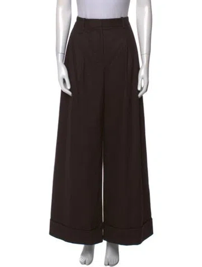 Pre-owned Twp Wool Wide Leg Pants In Brown