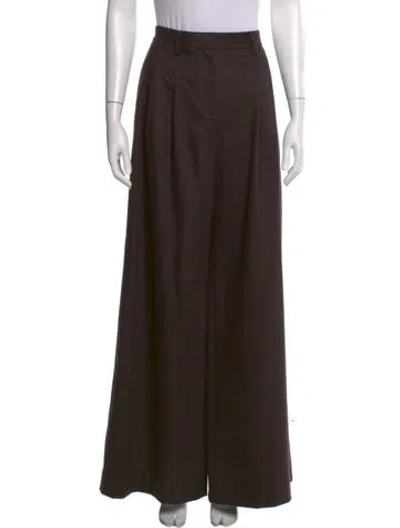 Pre-owned Twp Wool Wide Leg Pants In Brown