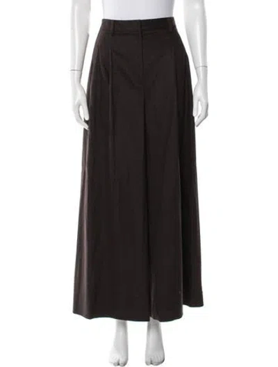 Pre-owned Twp Wool Wide Leg Pants In Brown