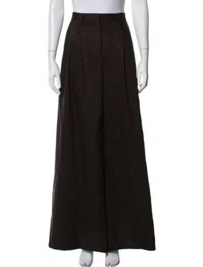 Pre-owned Twp Wool Wide Leg Pants In Brown