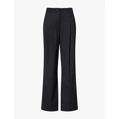 Twp Wp Womens Ivy Pleated Wool Twill Trousers Smoke
