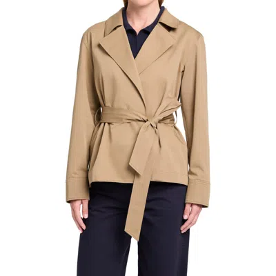 Twp Wrap Me Up Belted Cotton Coat In Brown