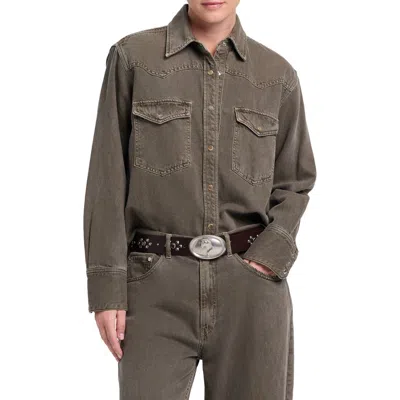 Twp Yellowstone Denim Shirt In Slate
