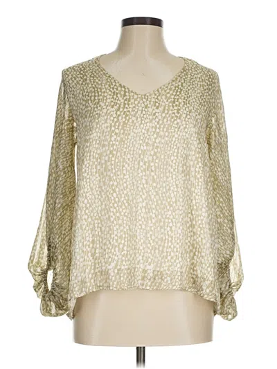 Pre-owned Tyche 3/4 Sleeve Blouse In Gold