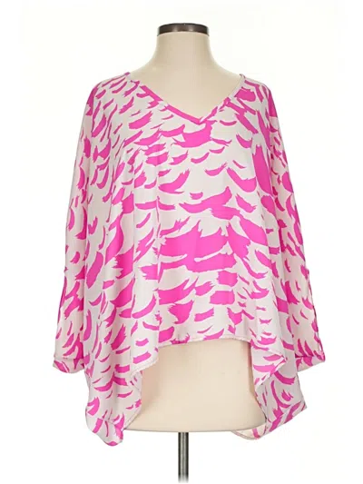 Pre-owned Tyche 3/4 Sleeve Blouse In Pink