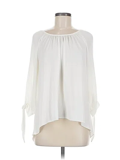 Pre-owned Tyche 3/4 Sleeve Blouse In White