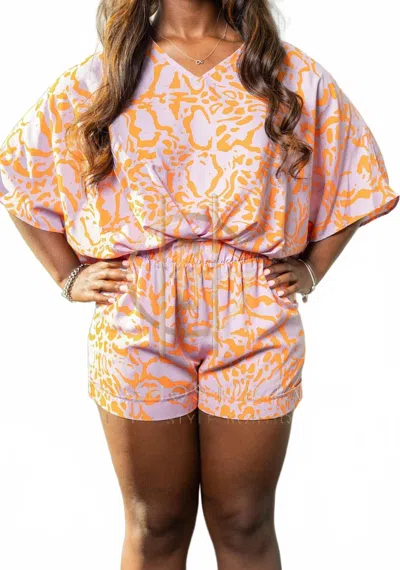 Tyche Animal Two Piece Set In Lavender In Orange