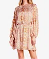 Tyche Bohemia Lurex Chiffon Mini Dress In Mustard In Multi