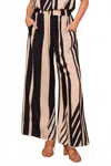 Tyche Cameron Wide Leg Pants In Black Stripe In Multi