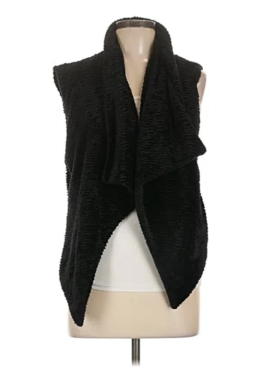 Pre-owned Tyche Faux Fur Vest In Black