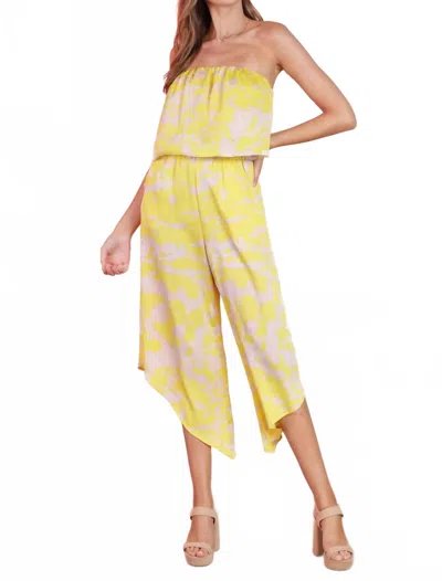 Tyche Go On Girl Lightweight Strapless Jumpsuit In Yellow
