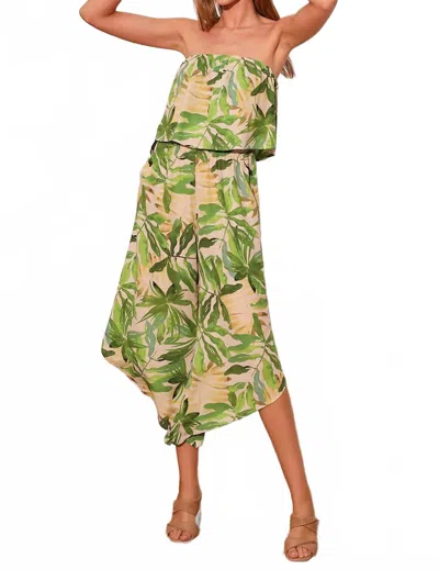 Tyche Have You Ever Lightweight Strapless Jumpsuit In Green