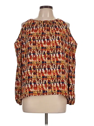 Pre-owned Tyche Long Sleeve Blouse In Orange