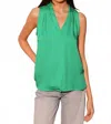 Tyche Sasha Sleeveless Top In Green In Multi