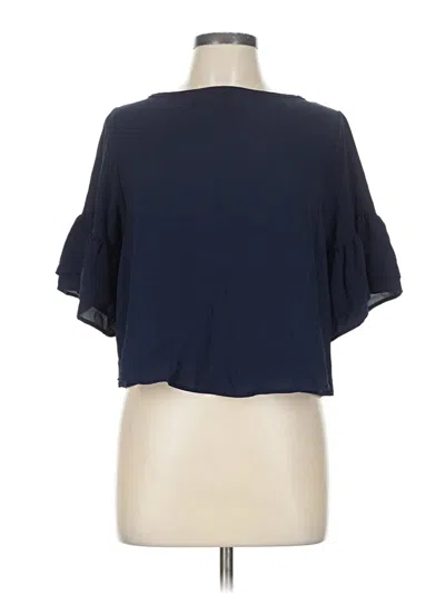 Pre-owned Tyche Short Sleeve Blouse In Blue