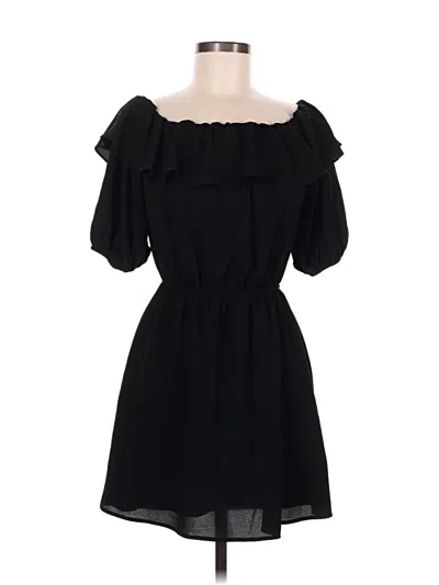 Pre-owned Tyche Short Sleeve Top Black Off The Shoulder Neckline Tops