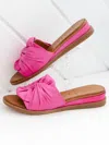 Tyche Women's Sassy Leather Slide Sandal In Fushia In Multi