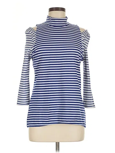 Pre-owned Tyler Boe 3/4 Sleeve Top Blue Cold Shoulder Neckline Tops