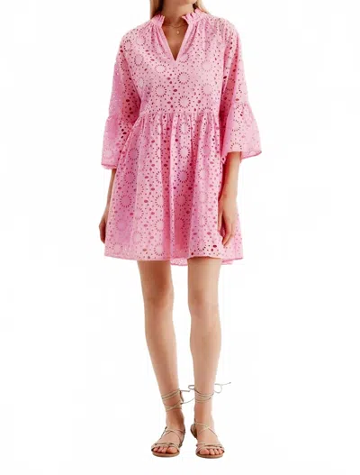 Tyler Boe Abbie Eyelet Mini Dress In Pink