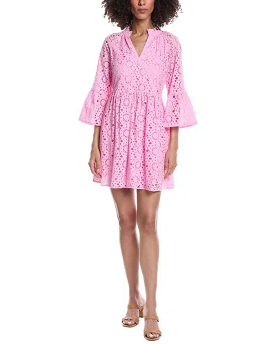 Tyler Boe Abbie Eyelet Mini Dress In Pink