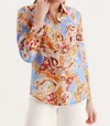 Tyler Boe Addison Linen Paisley Blouse In Multi In Multi