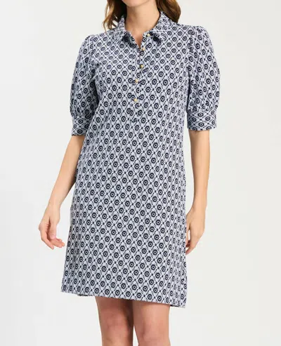 Tyler Boe Alicia Knit Dress In Blue White Stain Glass In Multi