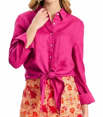 Tyler Boe Amara Linen Shirt In Rose Violet In Pink