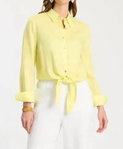 Tyler Boe Amara Linen Shirt In Sunny Lime In Multi