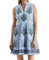 Tyler Boe Amelia Mini Dress In Chambray In Blue