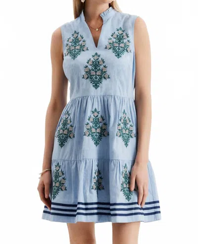 Tyler Boe Amelia Dress In Chambray In Blue