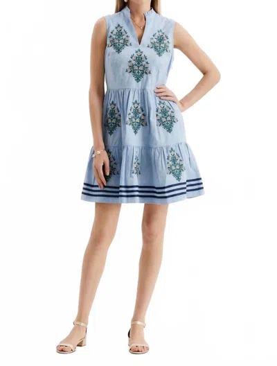 Tyler Boe Amelia Mini Dress In Chambray In Blue
