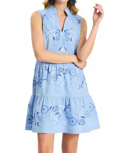 Tyler Boe Amelia Mini Dress In Chambray In Brown