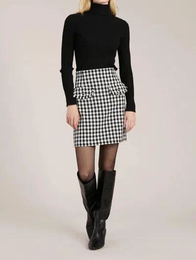 Tyler Boe Ashley Check Mini Skirt In Black/white Check In Multi