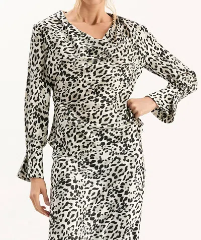 Tyler Boe Astrid Charmeuse Ermin Blouse In Multi